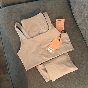 Girlfriend Collective Tan Leggings and Top Set